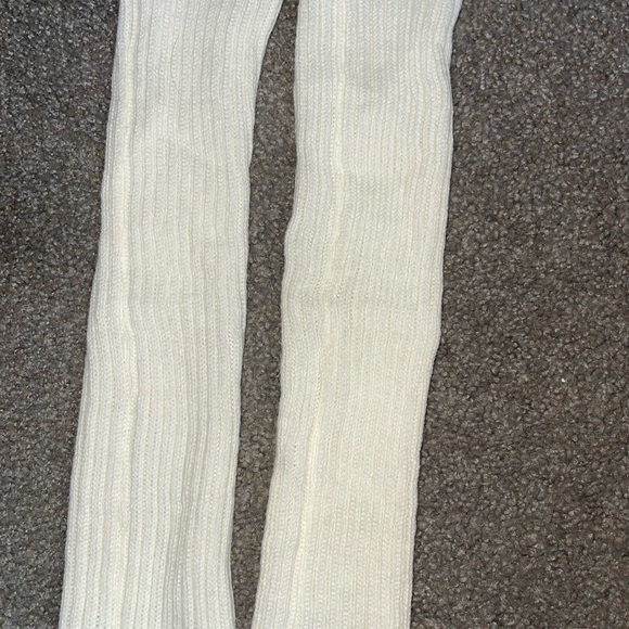 White Ribbed Leg Warmers - Picture 1 of 5